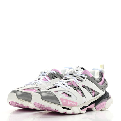 Balenciaga Mesh Rubber Bi-Color Womens Track Sneakers 37 White Pink Grey 3 of 9