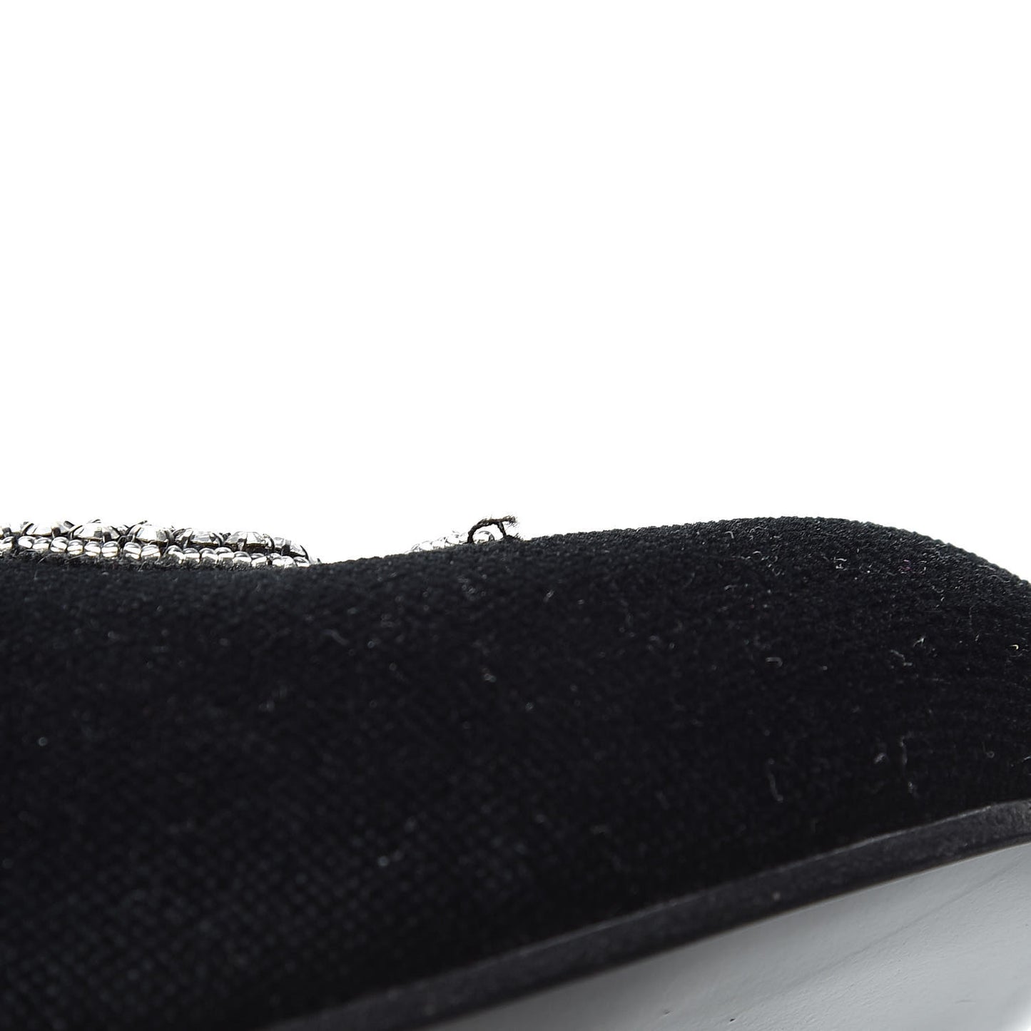 Velvet Crystal Snake Embroidered Womens Slippers 37.5 Black