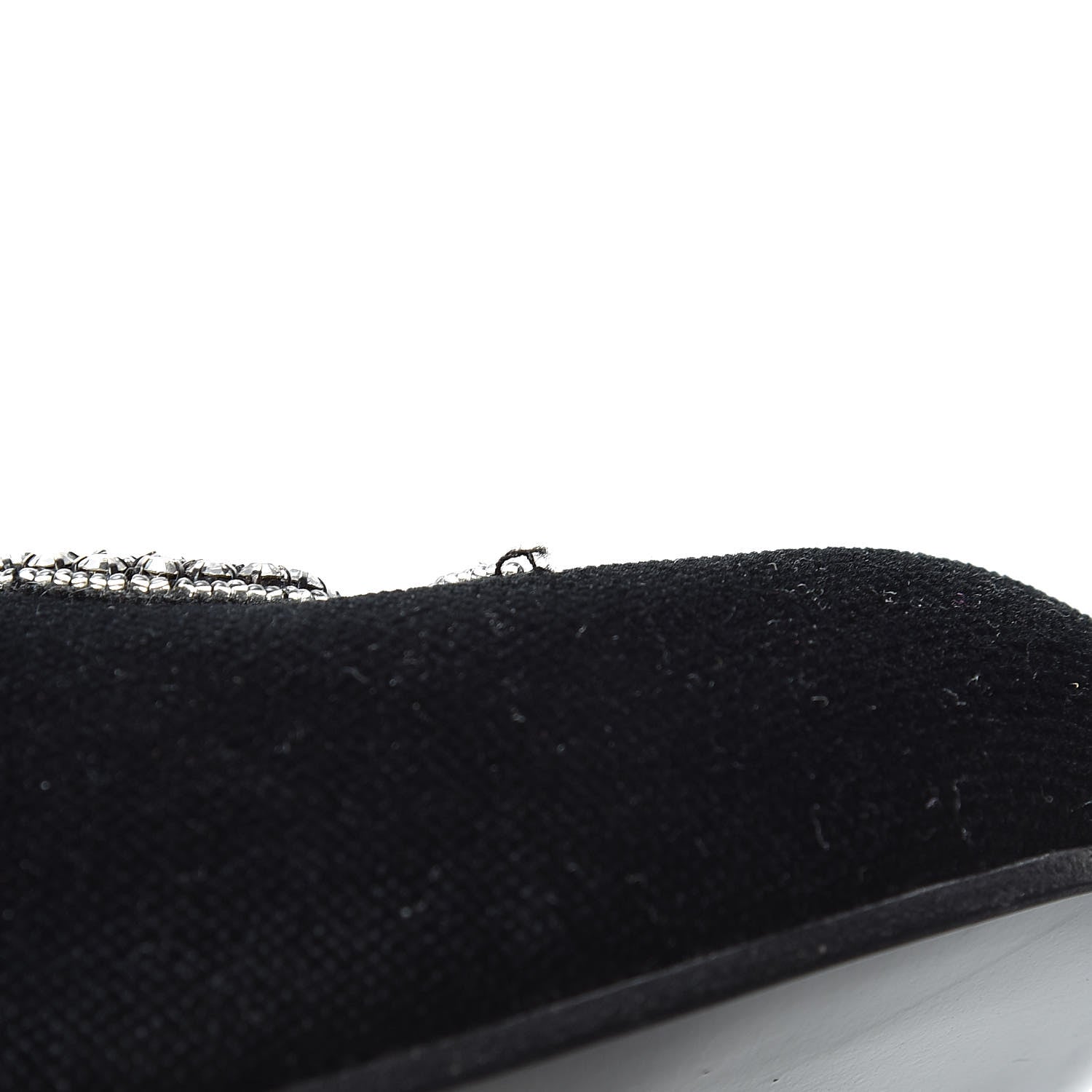 Gucci Velvet Crystal Snake Embroidered Womens Slippers 37.5 Black 9 of 11