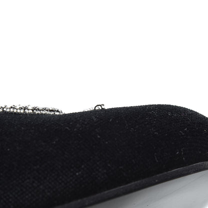 Gucci Velvet Crystal Snake Embroidered Womens Slippers 37.5 Black 9 of 11