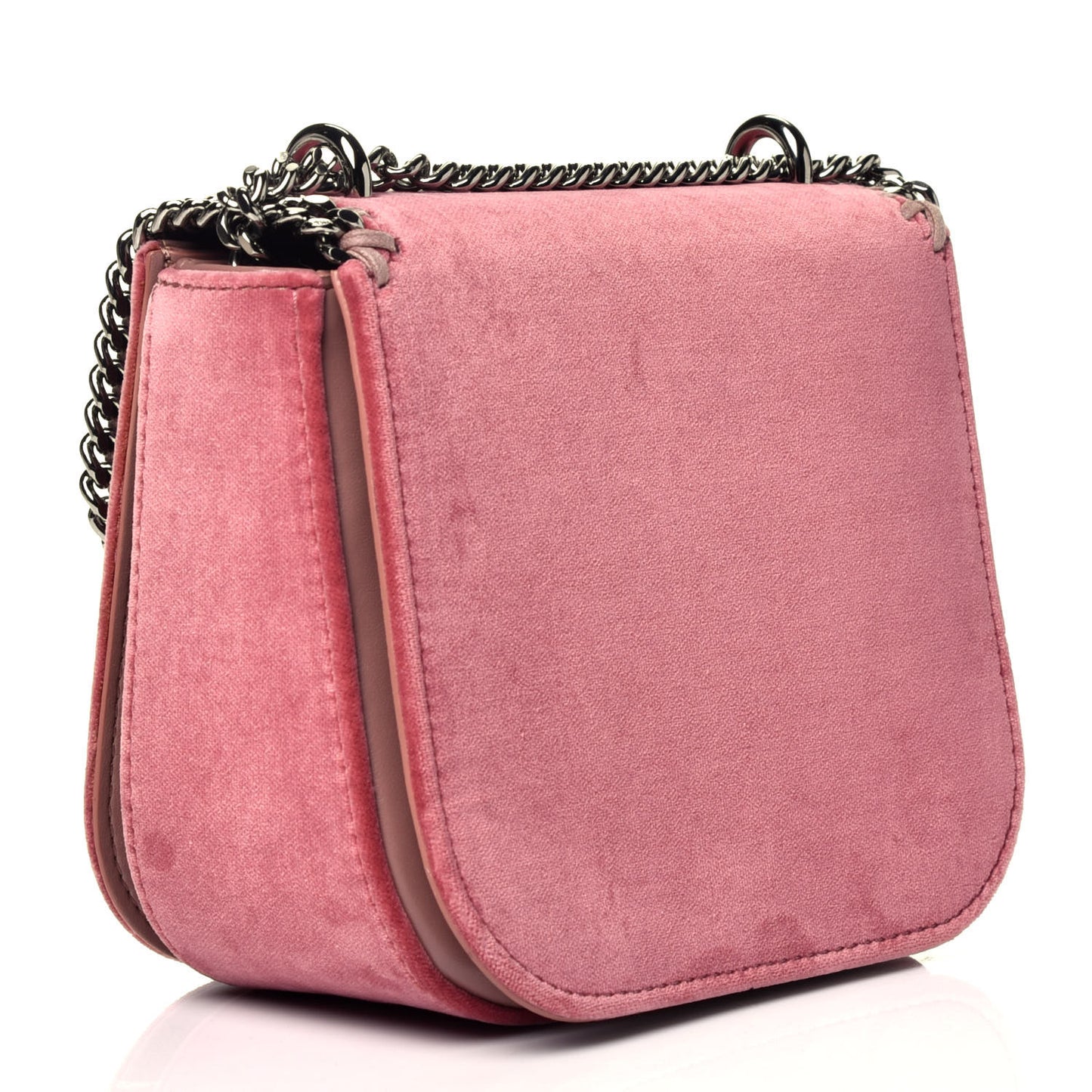 Velvet Falabella Box Shoulder Bag Pink