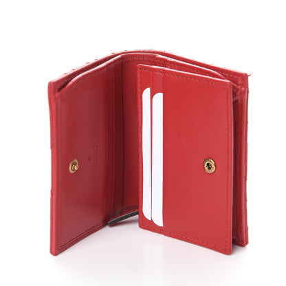 Gucci Calfskin Matelasse GG Marmont Card Case Wallet Hibiscus Red 4 of 5