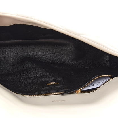 Saint Laurent Lambskin Quilted Sade Puffer Envelope Clutch White 5 of 8