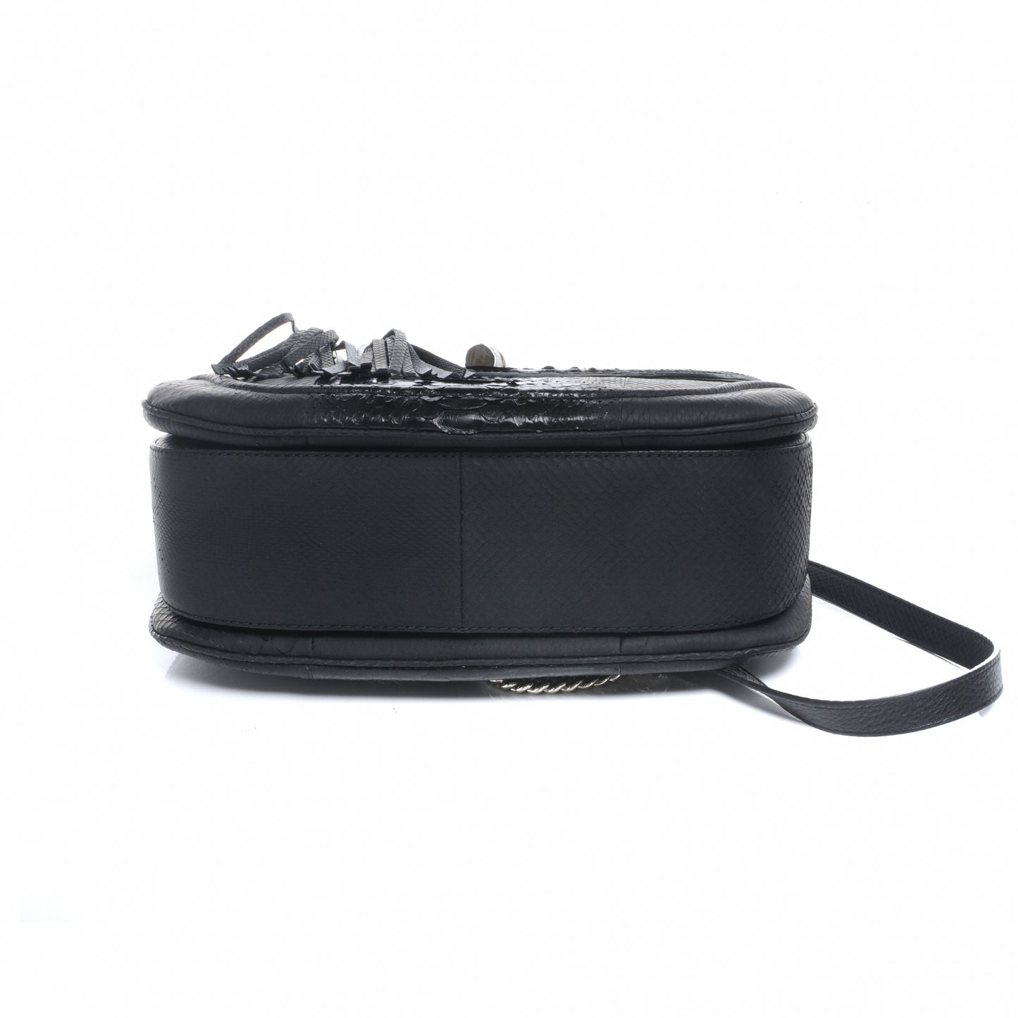Python New Bamboo Large Top Handle Bag Black
