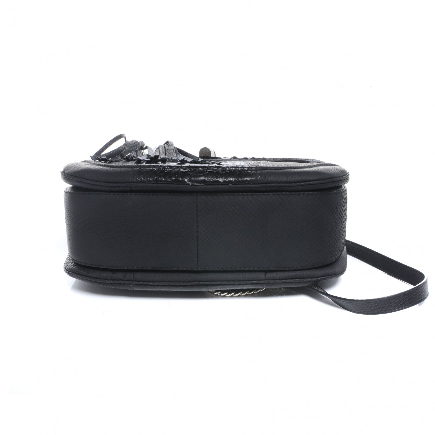 Gucci Python New Bamboo Large Top Handle Bag Black 4 of 7