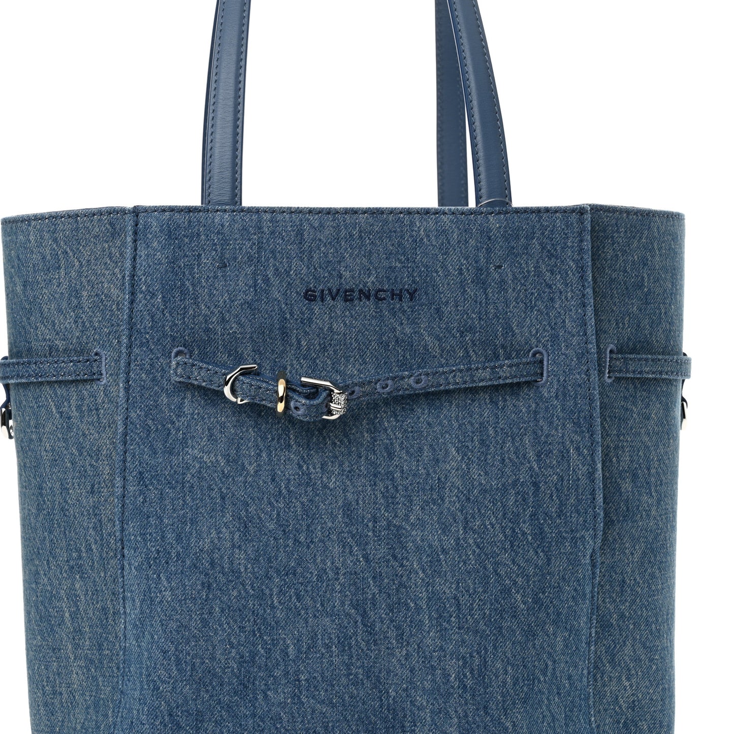 Denim Small Voyou Small North South Tote Blue