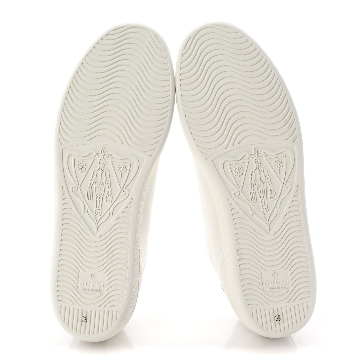 Gucci Calfskin Interlocking G Perforated Womens Ace Sneakers 39 White Grey Sky 7 of 11