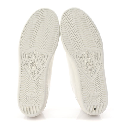 Gucci Calfskin Interlocking G Perforated Womens Ace Sneakers 39 White Grey Sky 7 of 11