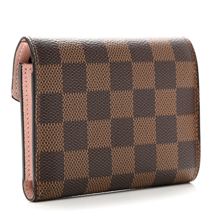 Louis Vuitton Damier Ebene Victorine Wallet Rose Ballerine 3 of 9