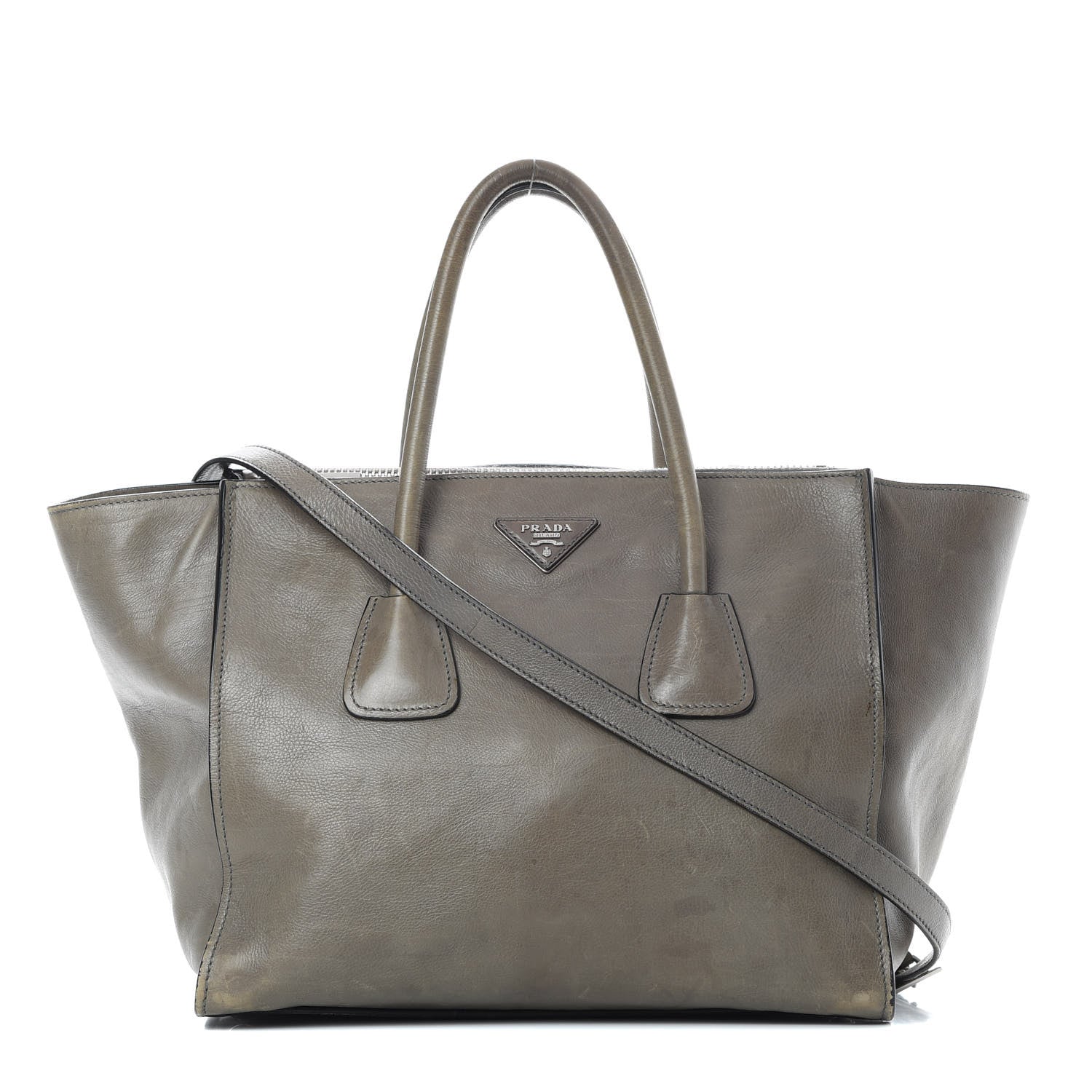 Prada Glace Calf Twin Pocket Tote Marmo 1 of 20