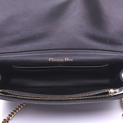 Christian Dior Grained Calfskin Diorama Wallet on Chain Pouch Black 5 of 14