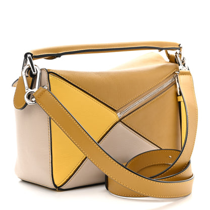 Loewe Grained Calfskin Small Puzzle Bag Ocre Yellow 3 of 13