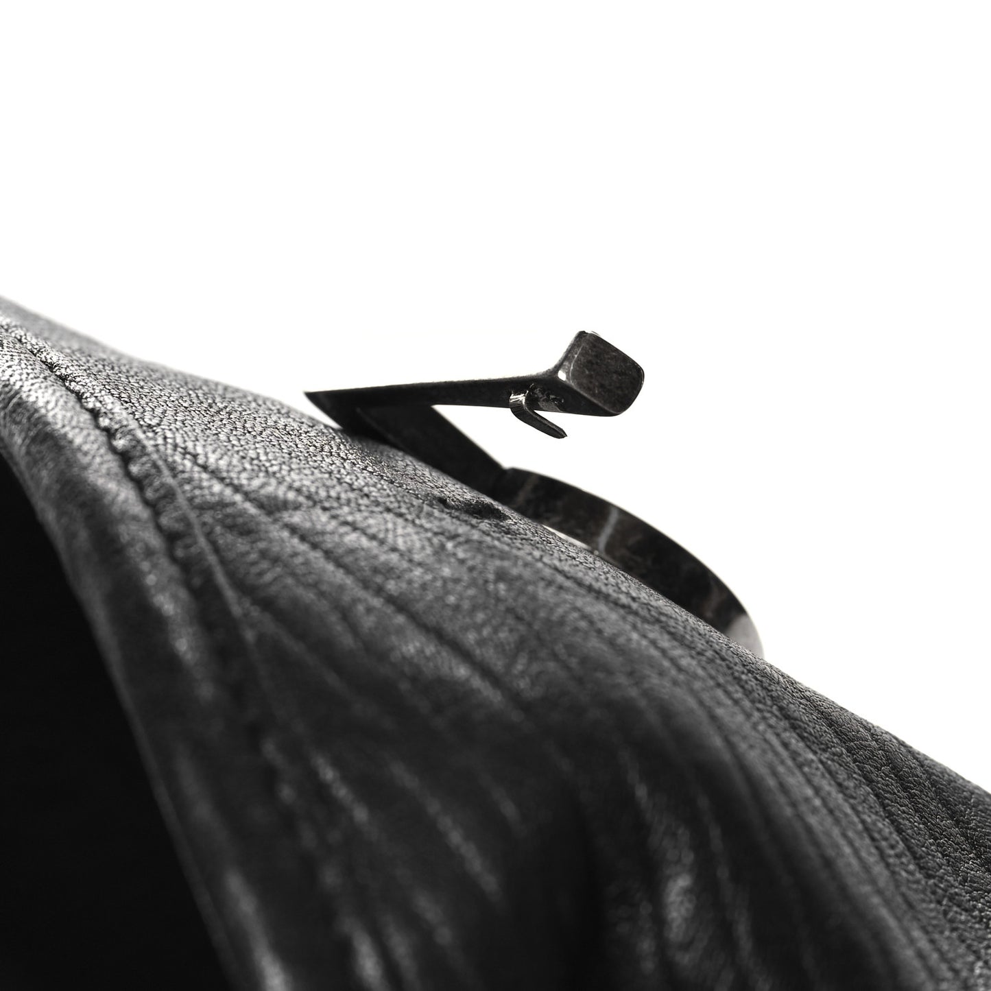 Grained Lambskin Monogram Oversized Niki Chain Satchel Black
