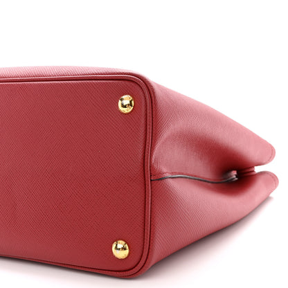 Prada Saffiano Cuir Medium Double Bag Fuoco 12 of 13