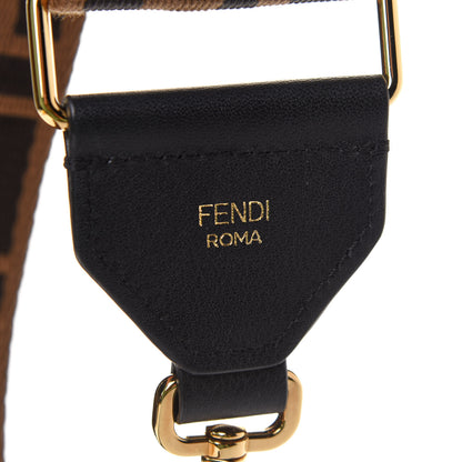 Fendi Ribbon Vitello Seta FF 1974 Adjustable Strap You Fango Marrone Black 3 of 5