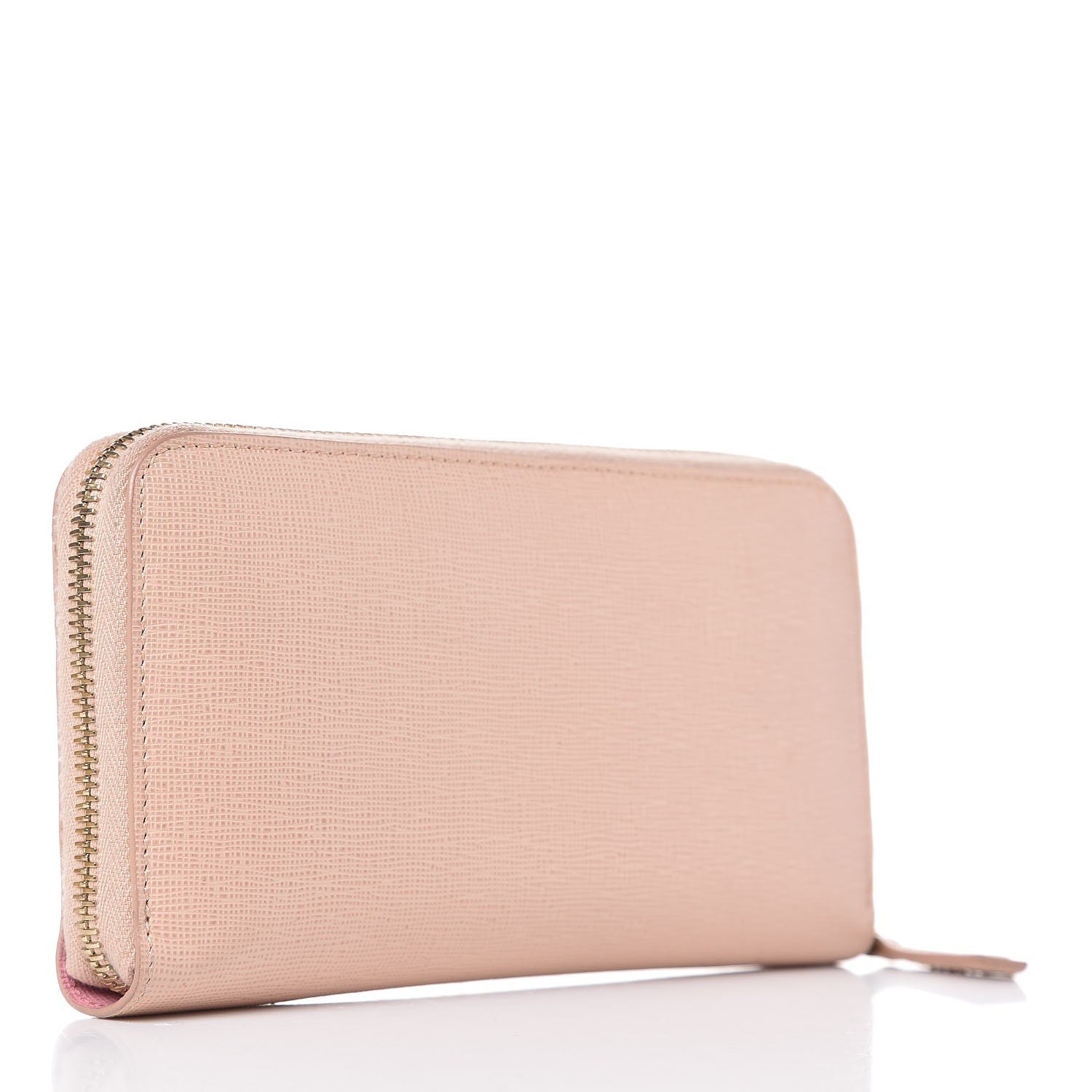 Fendi Vitello Elite QuTweet Studded Zip Around Wallet Pink 3 of 10