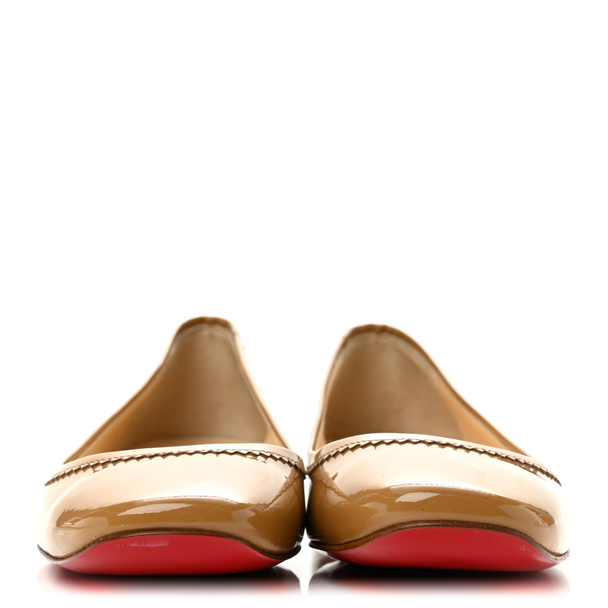 Christian Louboutin Patent Ballet Flats 37.5 Nude 3 of 9