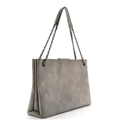 Chanel Iridescent Calfskin CC East West Shopping Tote Light Grey 3 of 17