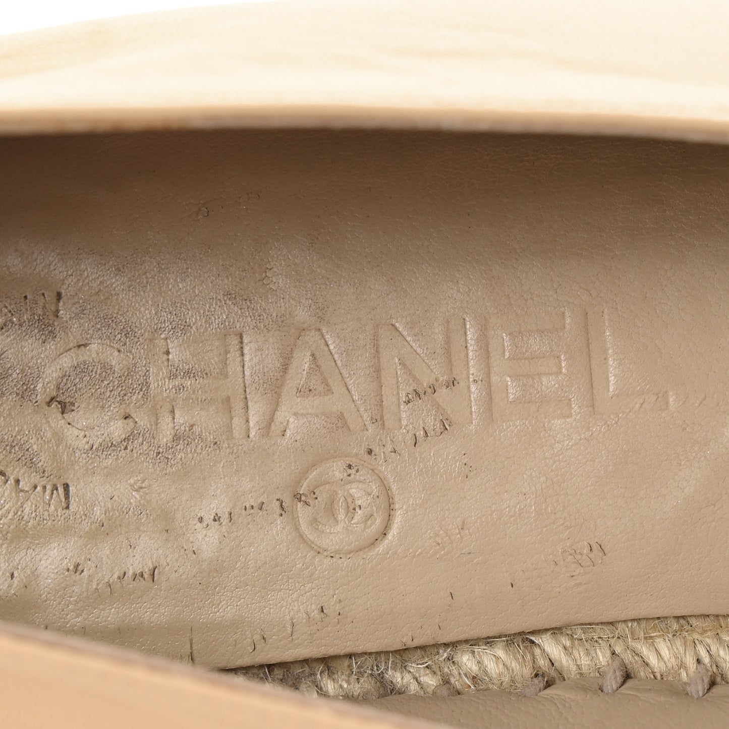 Lambskin CC Espadrilles 40 Beige Black