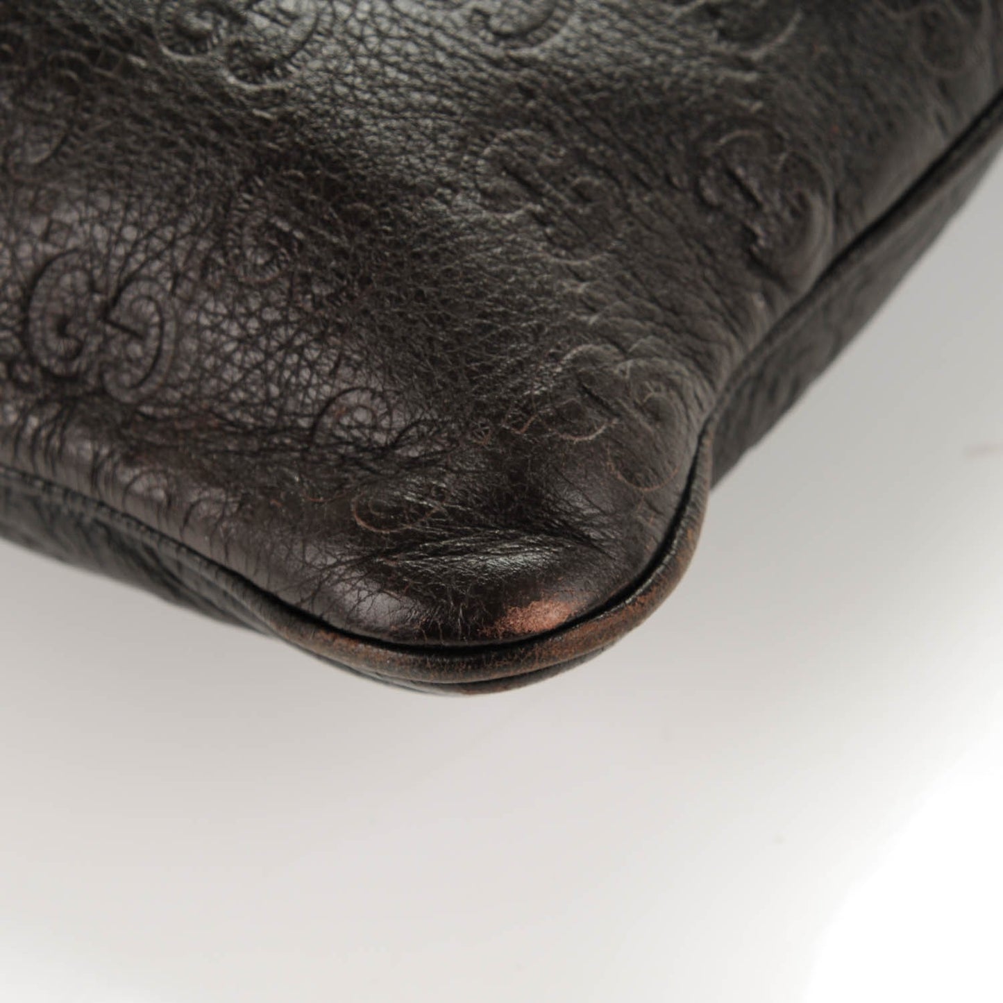 Guccissima Medium Flat Messenger Bag Dark Brown