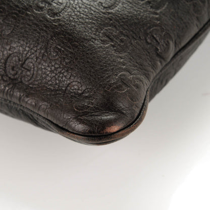 Gucci Guccissima Medium Flat Messenger Bag Dark Brown 6 of 8