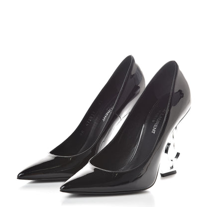 Saint Laurent Patent Opyum 100 Pumps 37 Black Silver 5 of 9