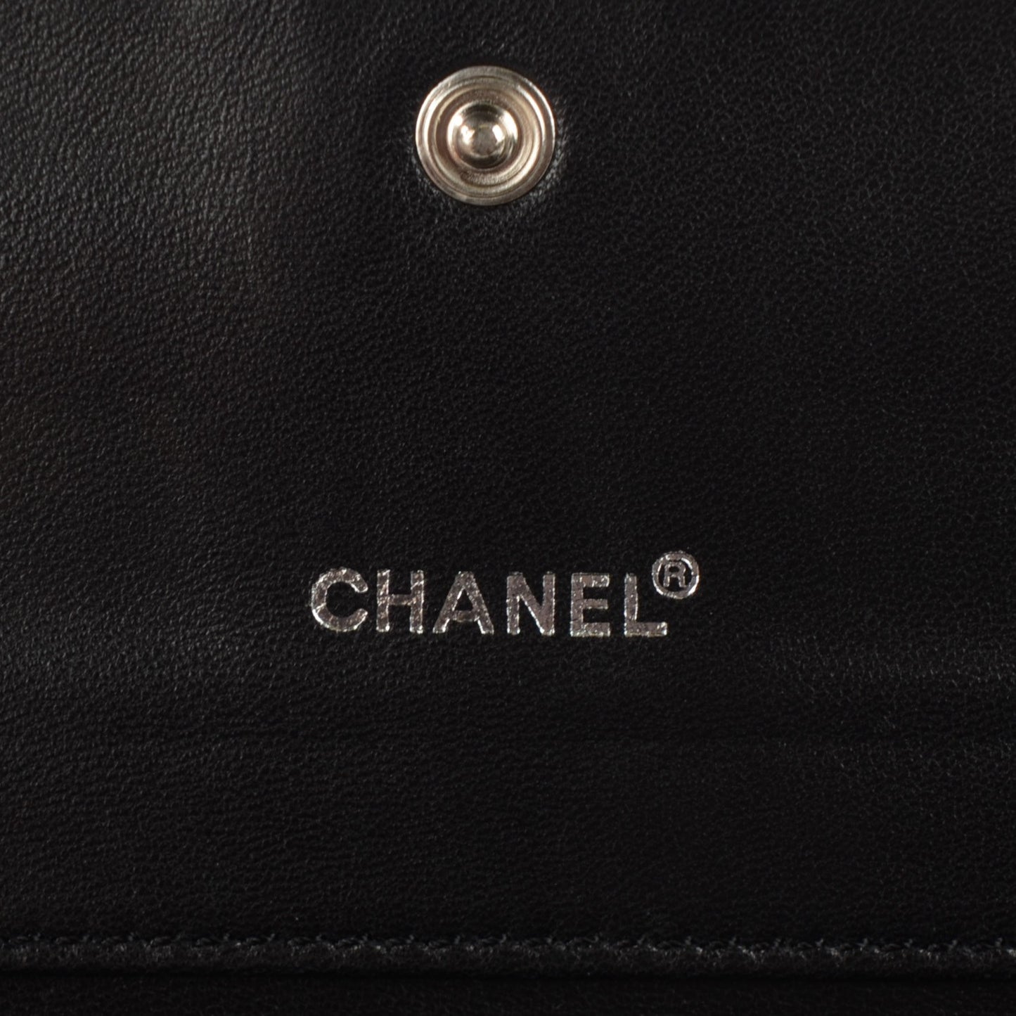 Patent Chocolate Bar Quilted Long Wallet Black