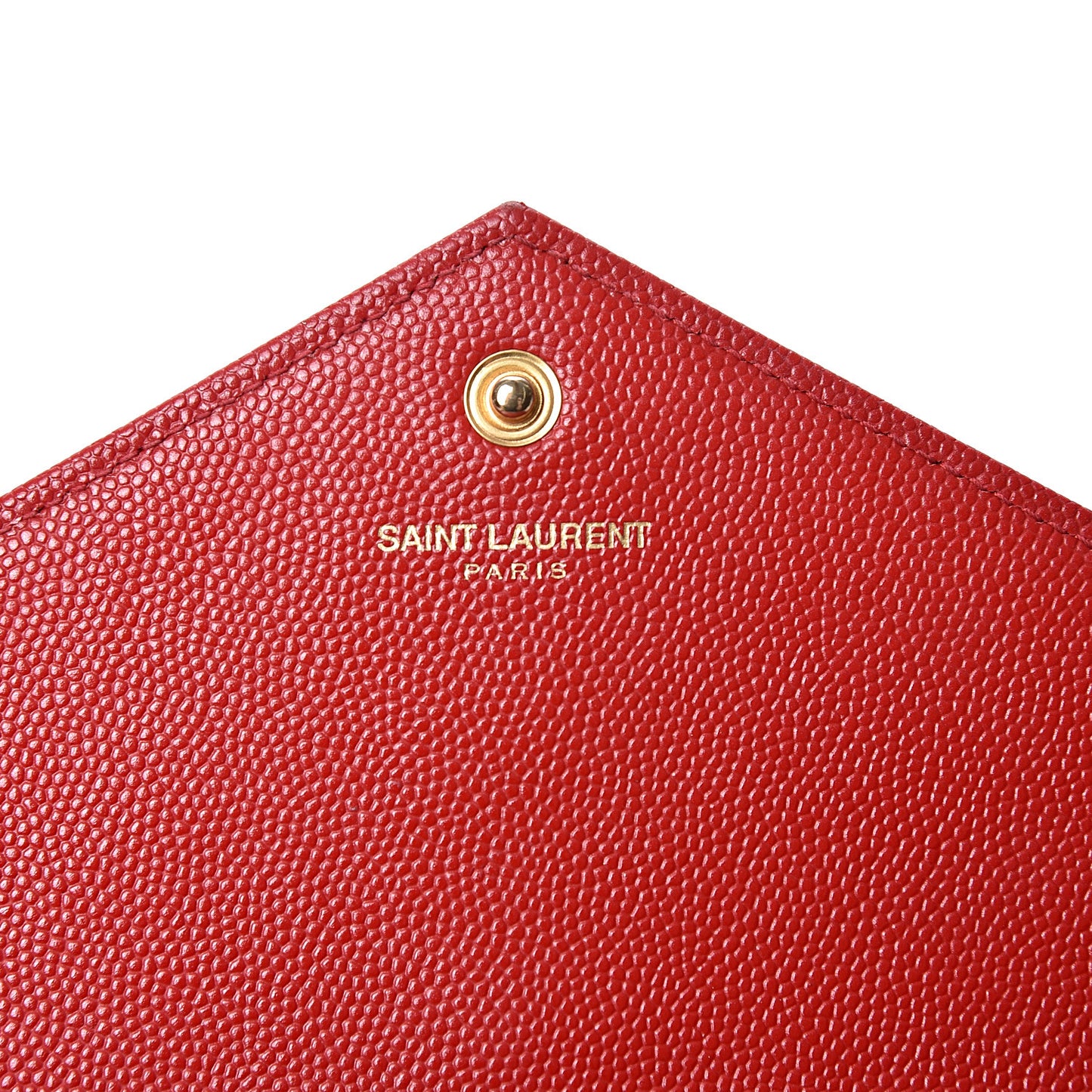 Grain De Poudre Matelasse Chevron Monogram Chain Wallet Red