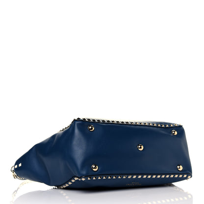 Valentino Garavani Vitello Medium Rockstud Tote Peacock 5 of 18