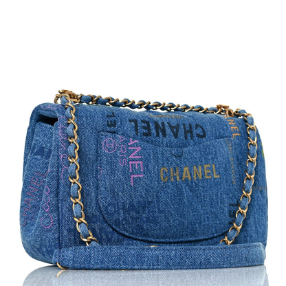 Chanel Denim Quilted Mini Denim Mood Rectangular Flap Blue Multicolor 3 of 13