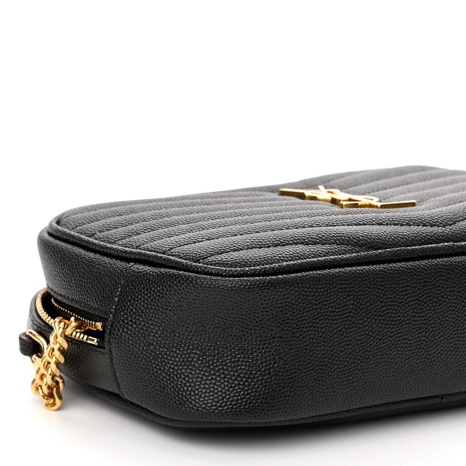 Saint Laurent Grain De Poudre Matelasse Monogram Mini Lou Camera Bag Black 9 of 12