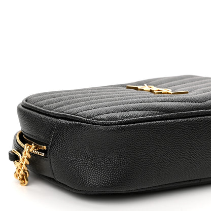 Saint Laurent Grain De Poudre Matelasse Monogram Mini Lou Camera Bag Black 9 of 12
