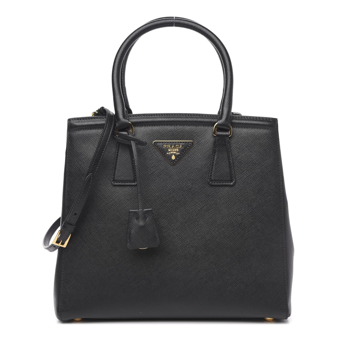 Saffiano Lux Small Parabole Tote Black
