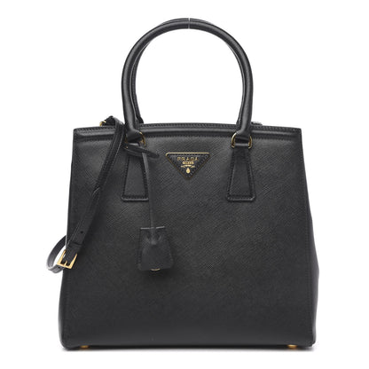 Prada Saffiano Lux Small Parabole Tote Black 1 of 9