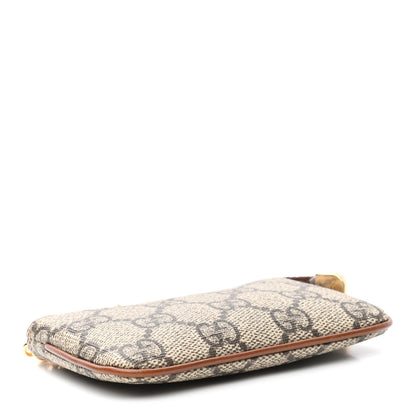 Gucci GG Supreme Monogram Key Case Beige Ebony Cuir 3 of 7