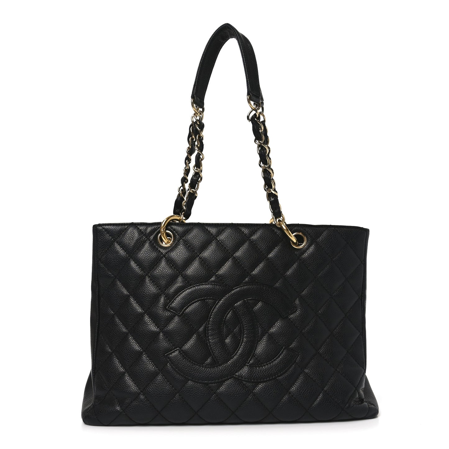 Caviar Quilted Grand Shopping Tote GST Black
