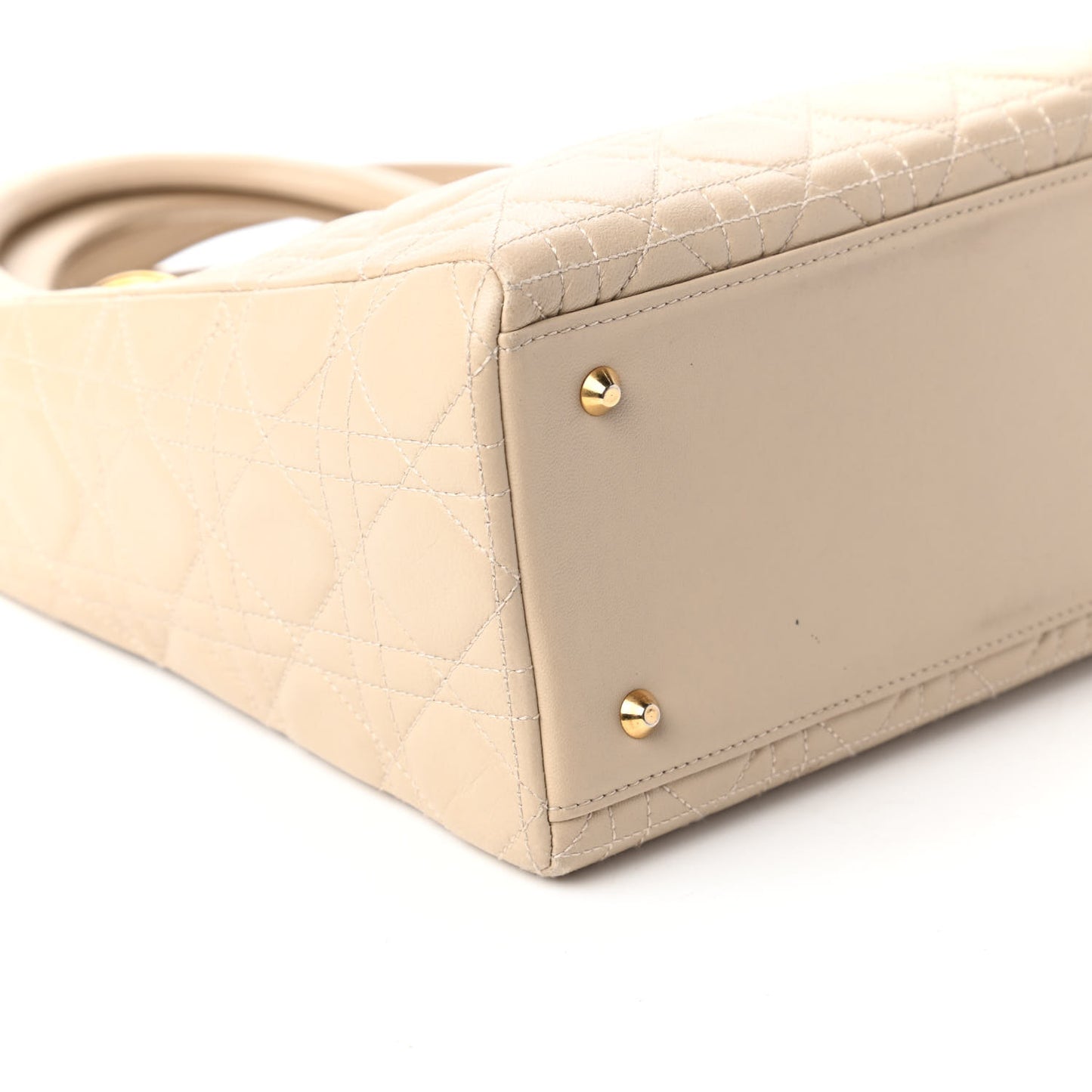 Lambskin Cannage Medium Lady Dior Light Beige