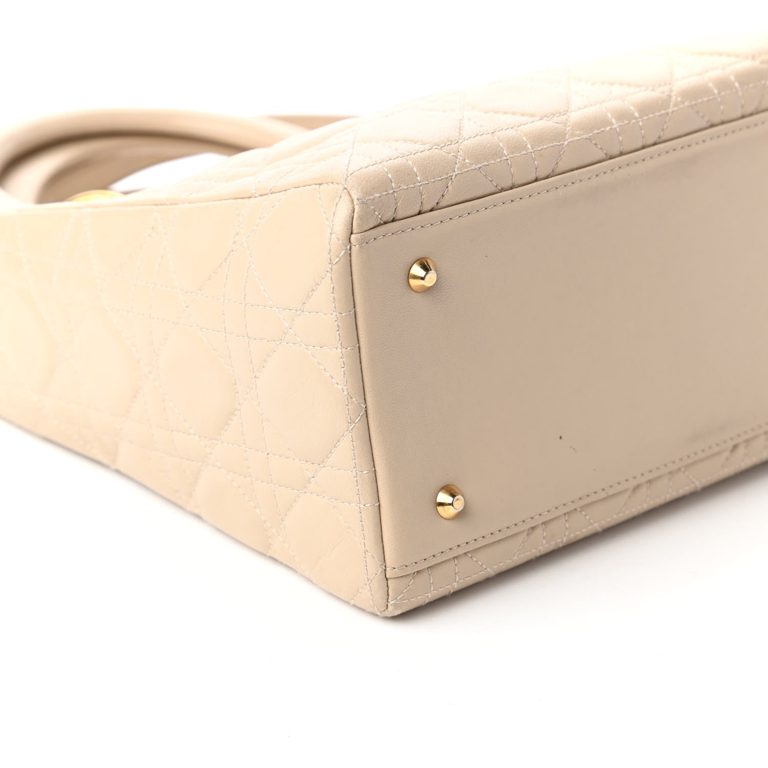 Christian Dior Lambskin Cannage Medium Lady Dior Light Beige 6 of 11