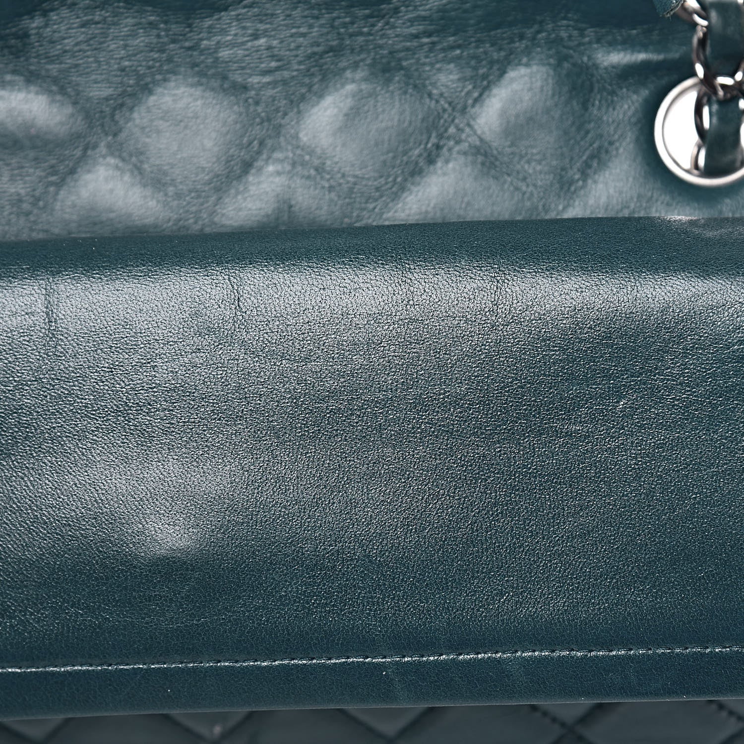 Chanel Lambskin Quilted Medium Double Flap Dark Green 9 of 16
