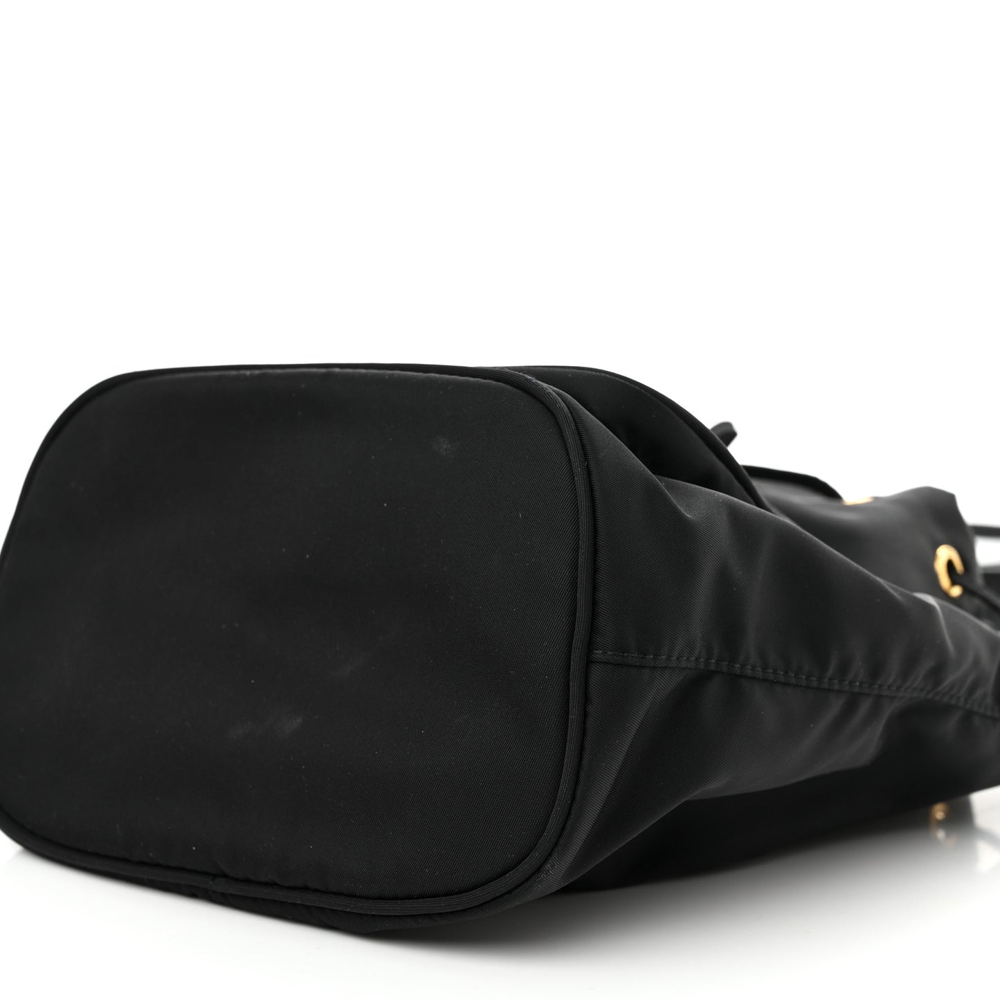 Saffiano Tessuto Nylon Mini Bucket Crossbody Bag Black