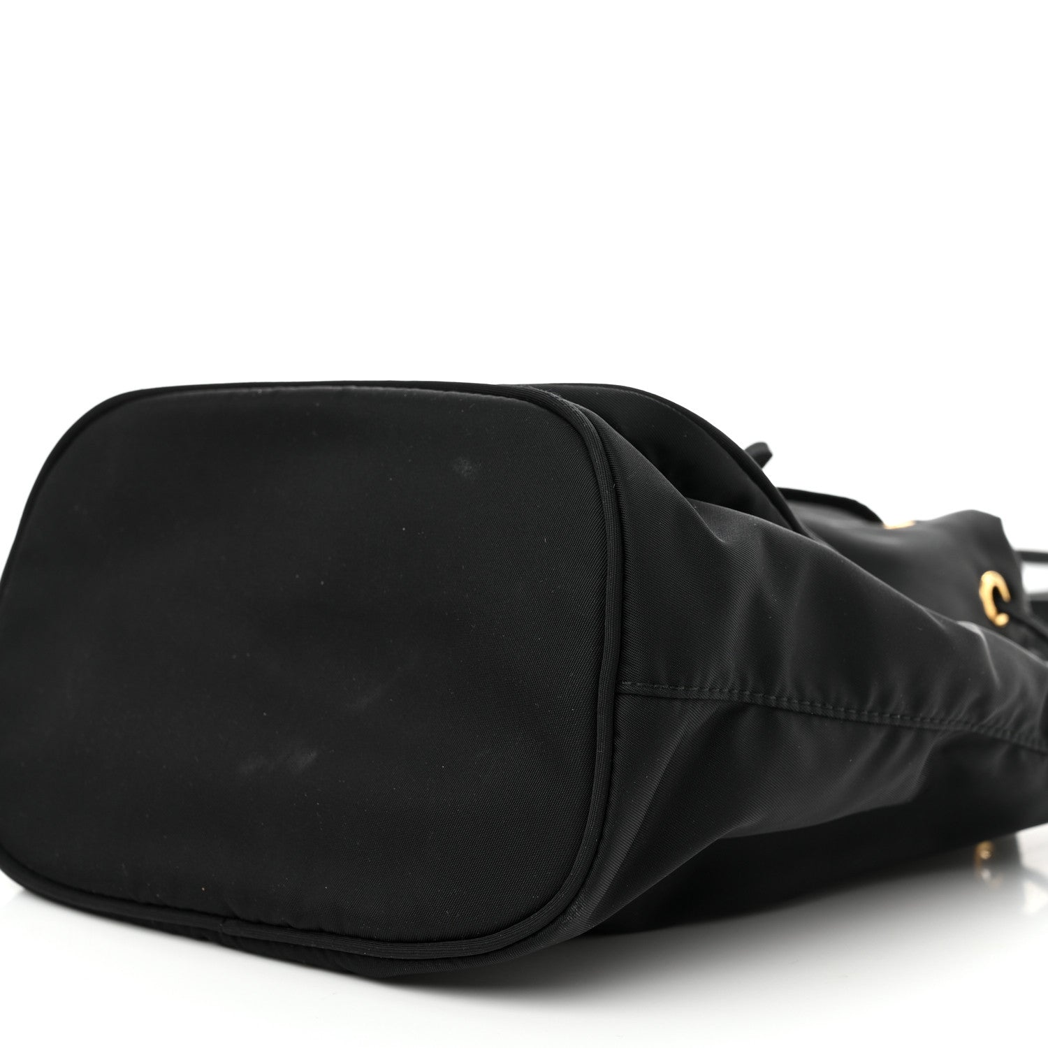 Prada Saffiano Tessuto Nylon Mini Bucket Crossbody Bag Black 11 of 12