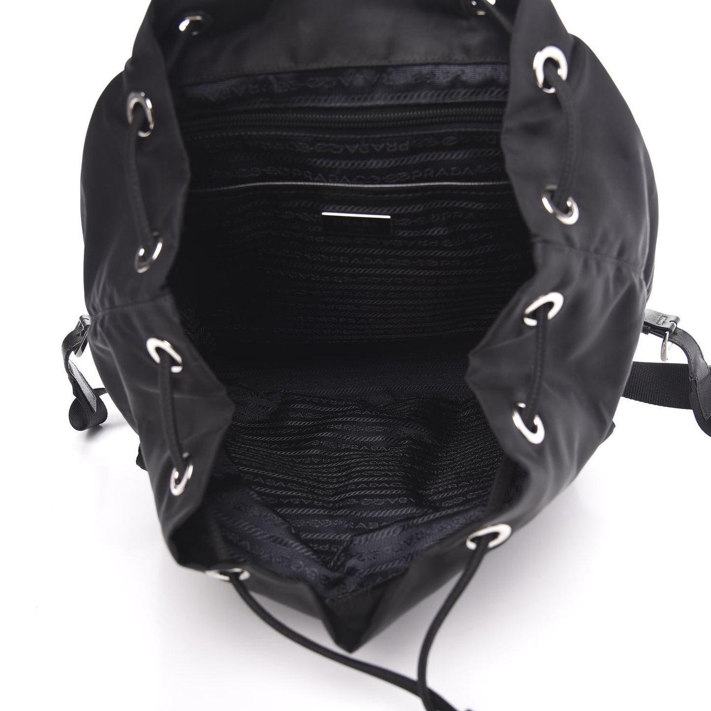 Tessuto Nylon Saffiano Medium Backpack Black