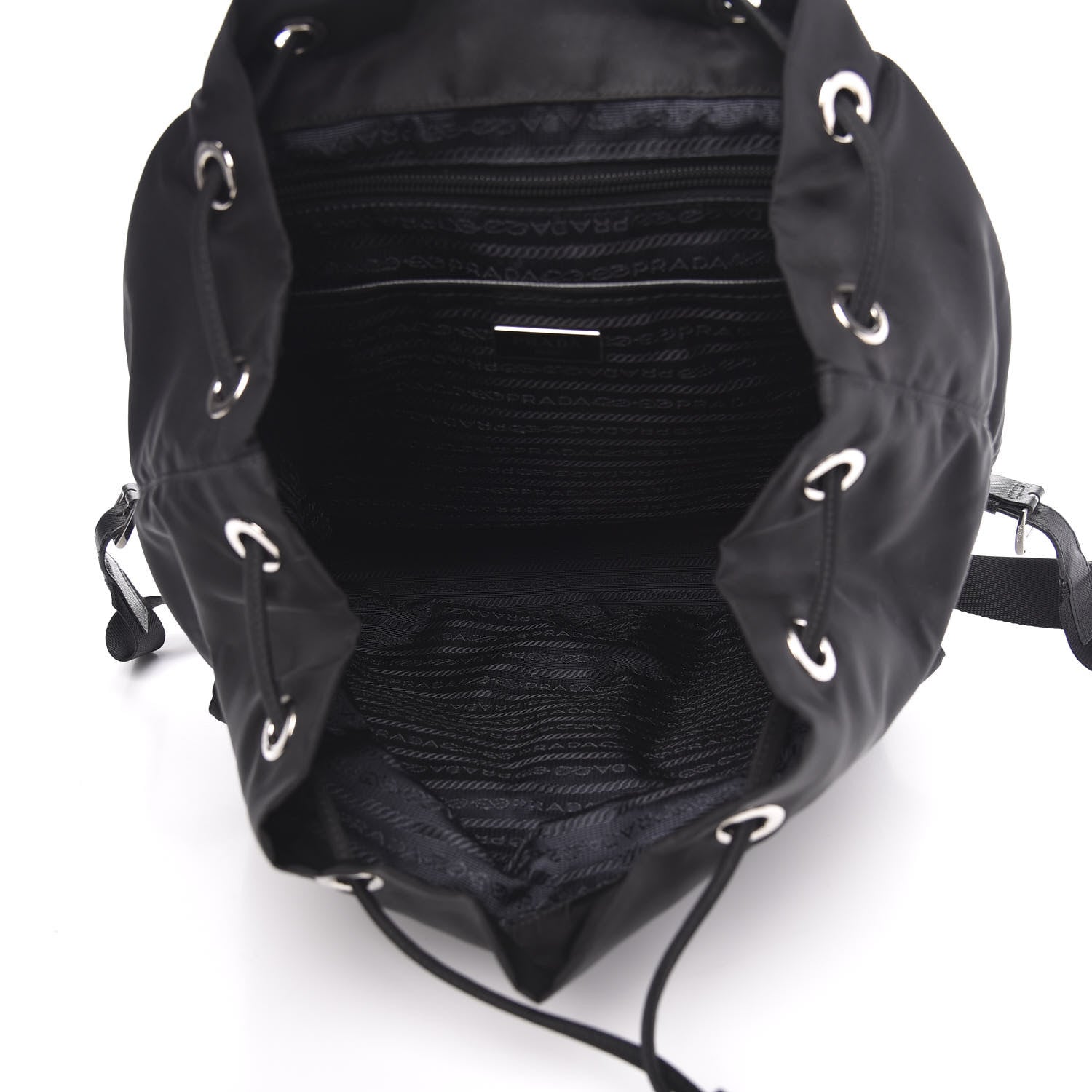 Prada Tessuto Nylon Saffiano Medium Backpack Black 4 of 12