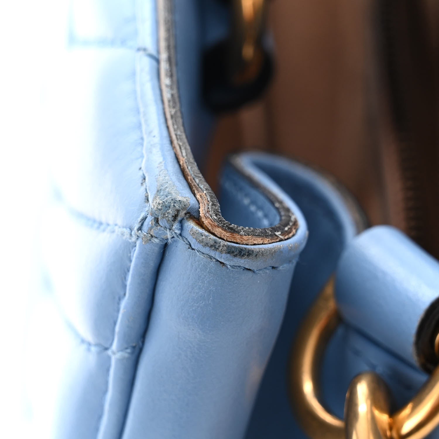 Gucci Calfskin Matelasse Small GG Marmont Tote Clear Sky Blue 11 of 12