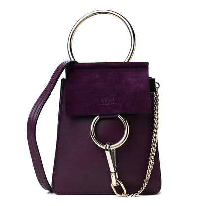 Chloe Suede Calfskin Mini Faye Bracelet Bag Nightfall Purple 1 of 4