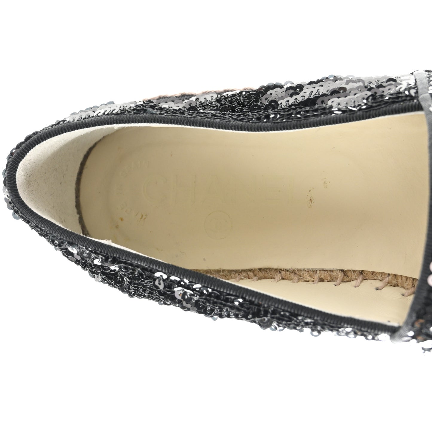 Patent Sequin CC Espadrilles 38 Black