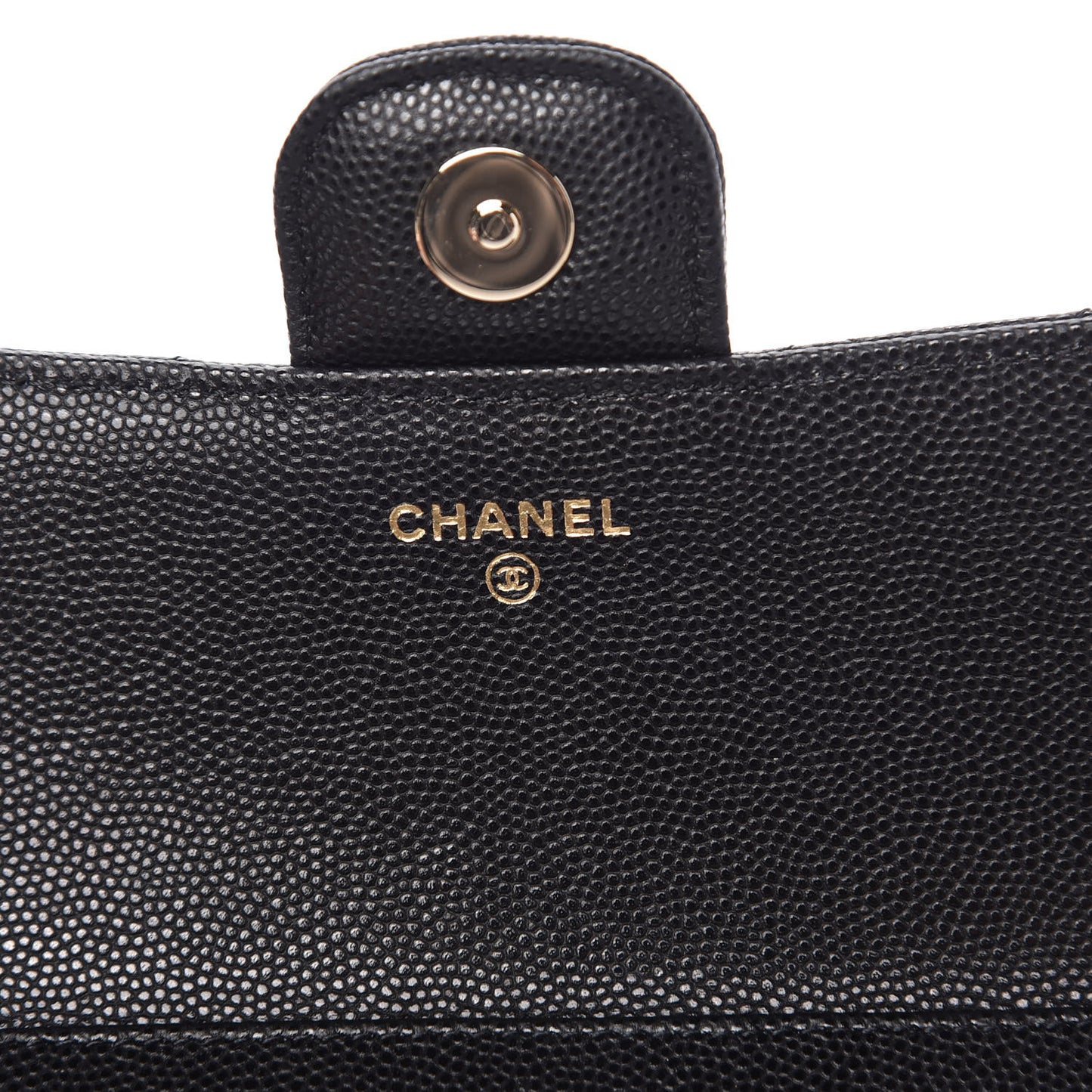 Caviar Quilted Glasses Case With Chain Black