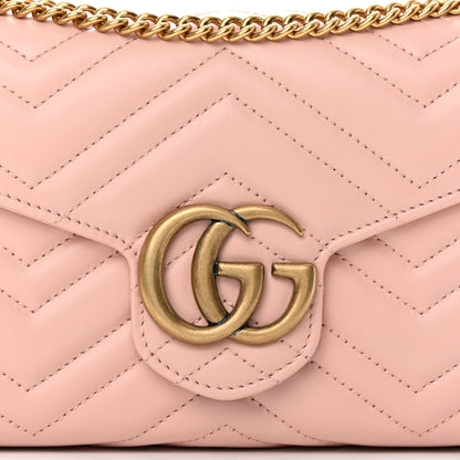 Gucci Calfskin Matelasse GG Marmont Chain Wallet Perfect Pink 8 of 11