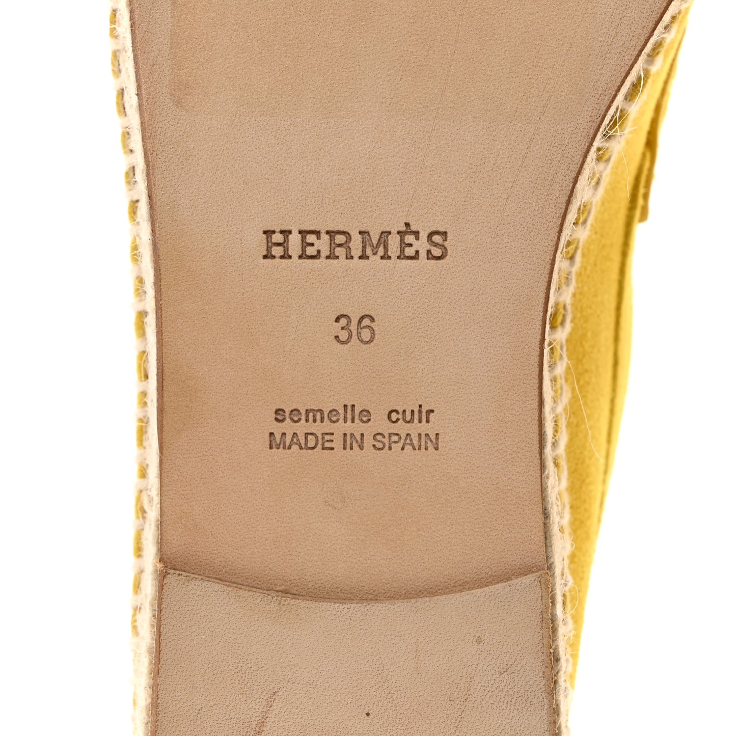 Suede Goatskin Womens Trip Espadrilles 36 Citron