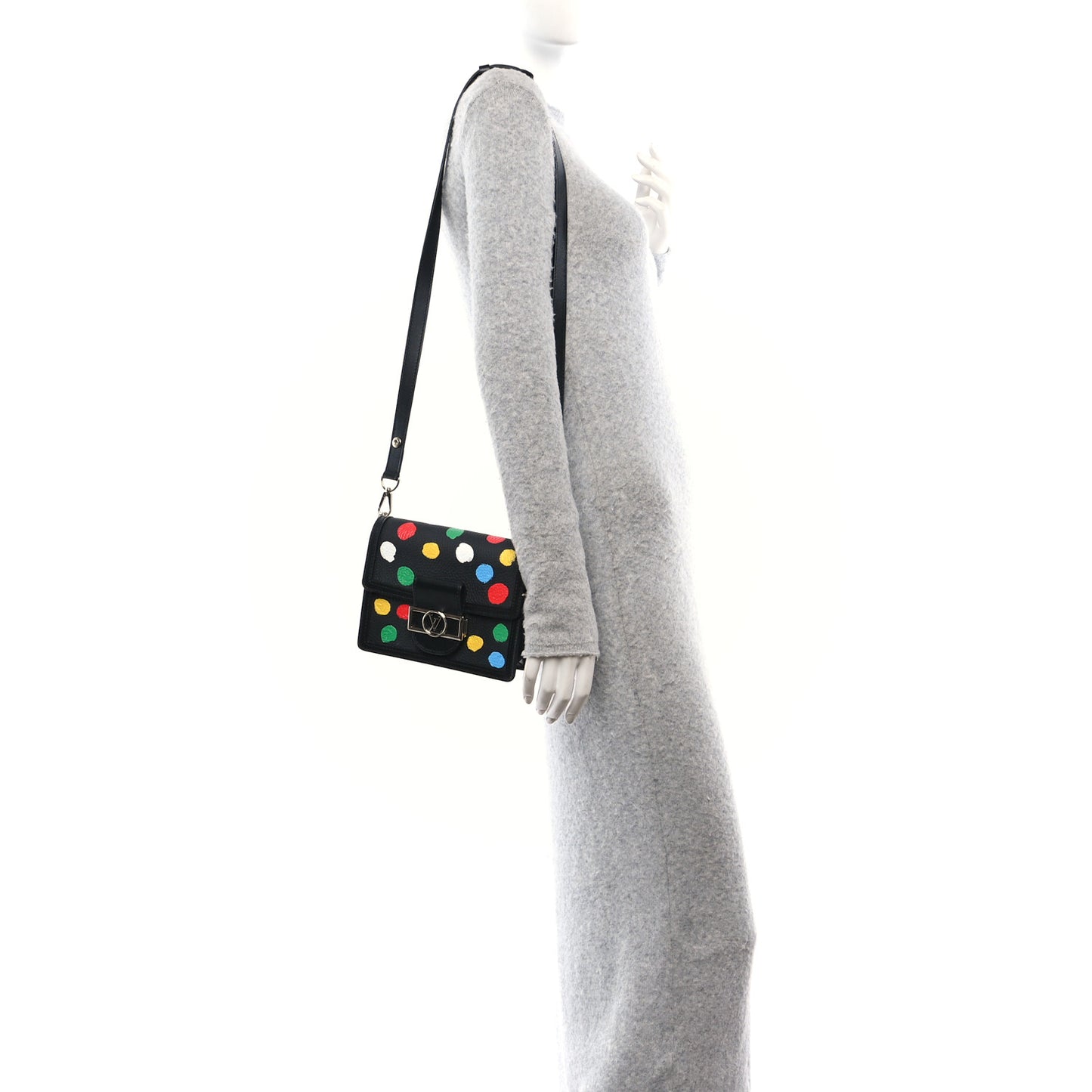 LV X YK Taurillon Dots Dauphine Mini Black